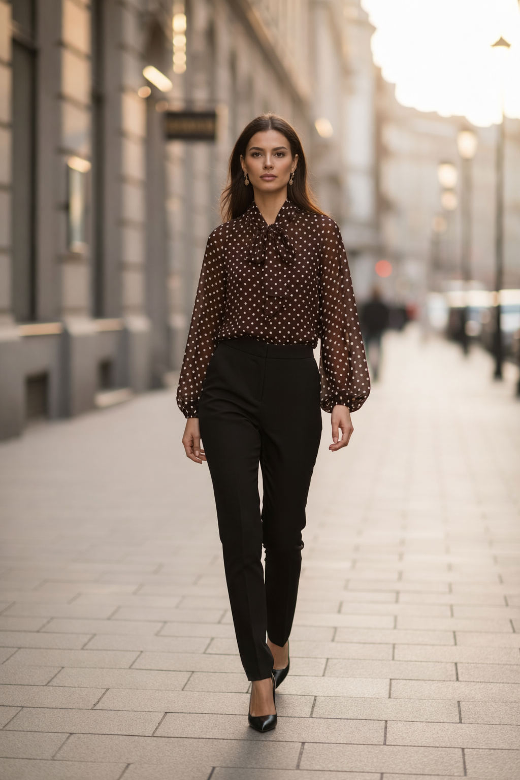 Riviera | Elegante blusa con lazo delantero