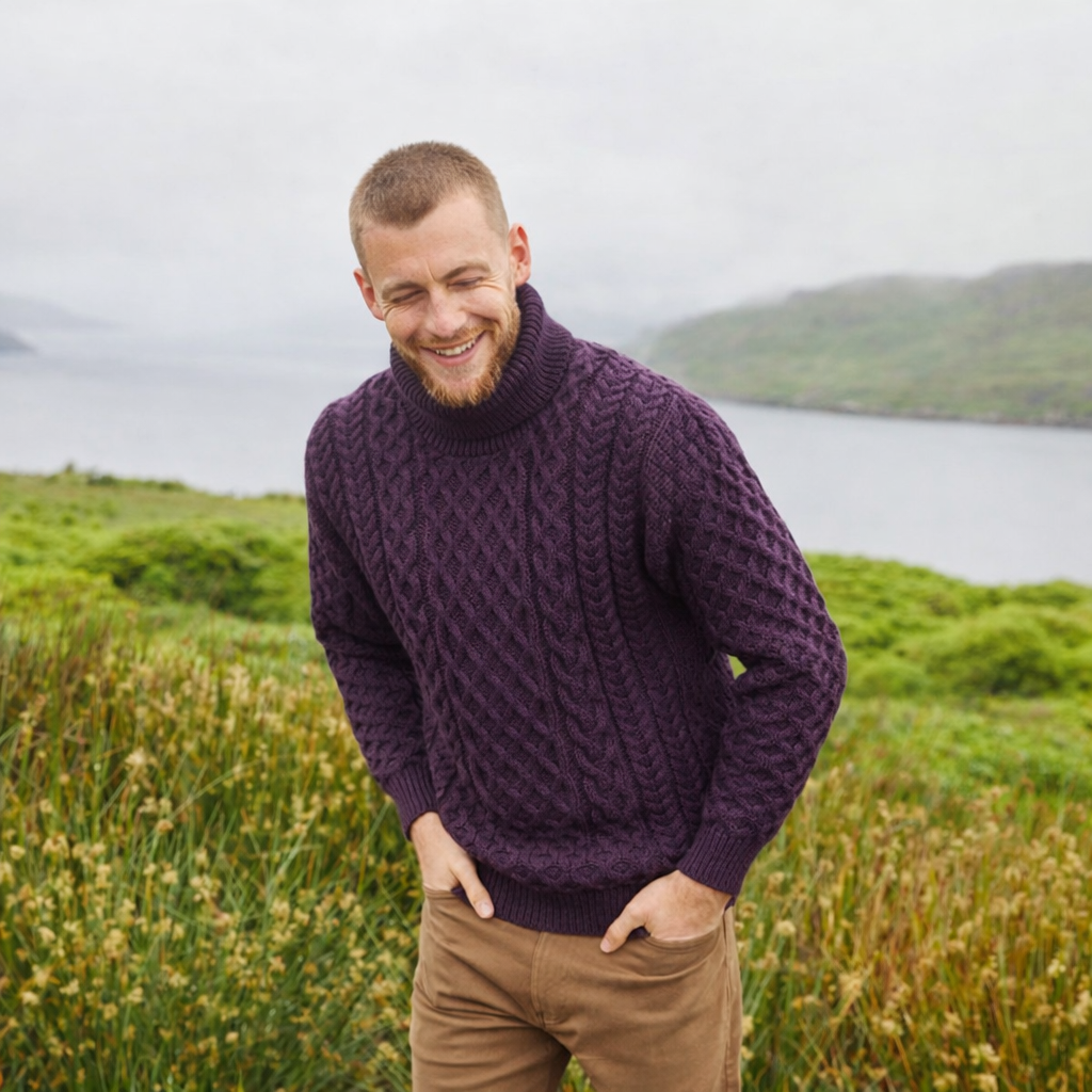 Origen | Jersey de cuello alto de pescador de punto premium