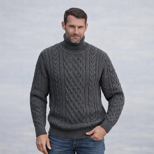 Origen | Jersey de cuello alto de pescador de punto premium