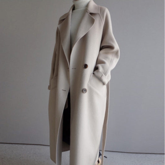 Alicia| Elegante gabardina de imitación de lana para mujer