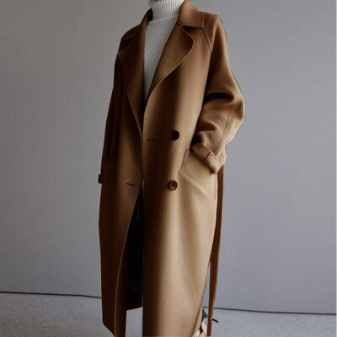 Alicia| Elegante gabardina de imitación de lana para mujer
