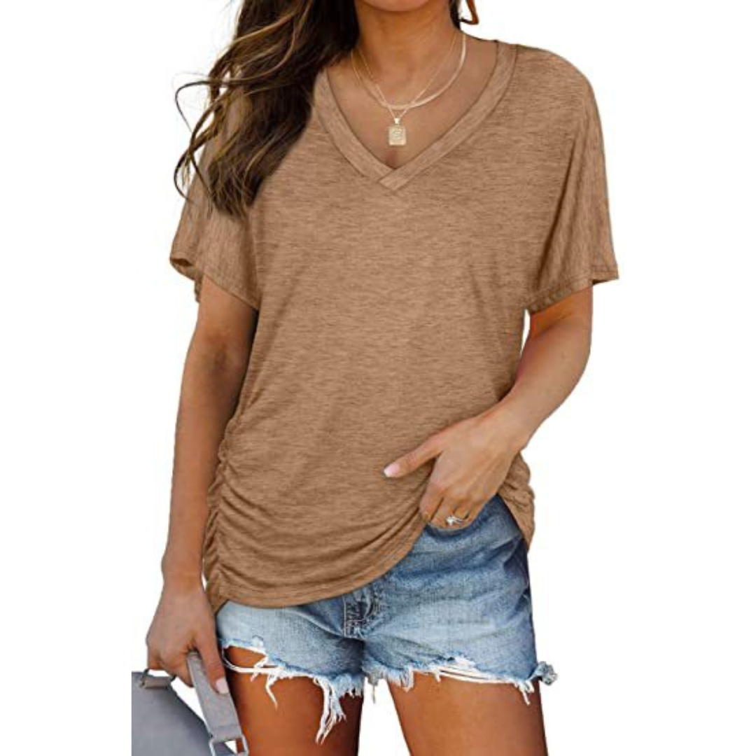 Noor | Camisa de mujer clásica con cuello en V y corte holgado