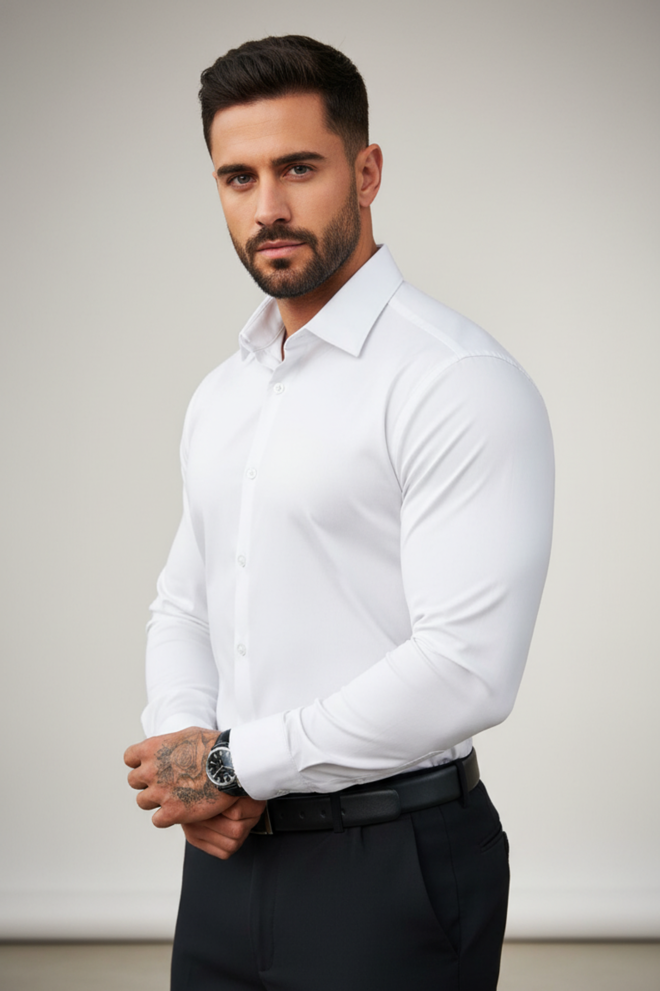 Lorenzo | Camiseta «Signature Muscle Fit» – Blanca