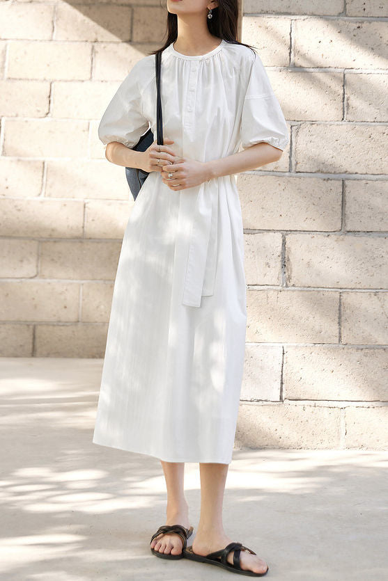 Bibi |  Vestido midi con lazo en la cintura