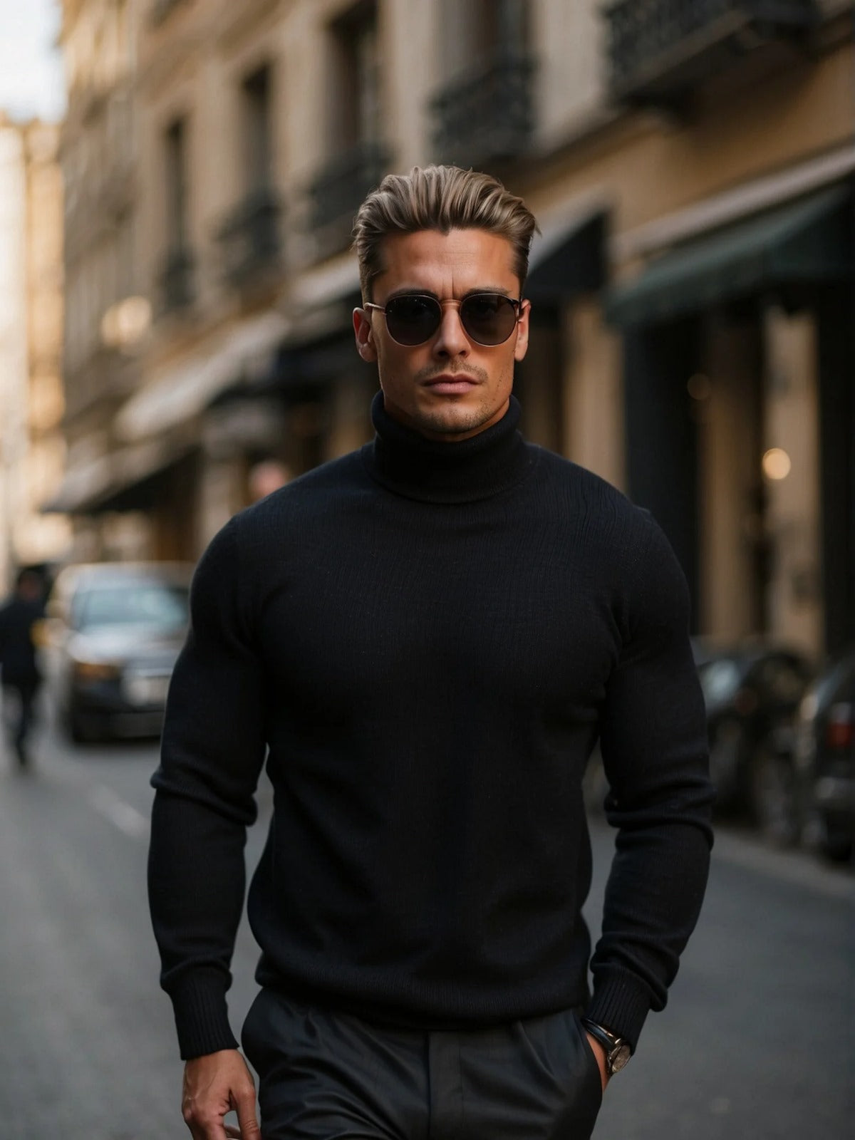 Falcon | Jersey de cuello alto de algodón para hombre